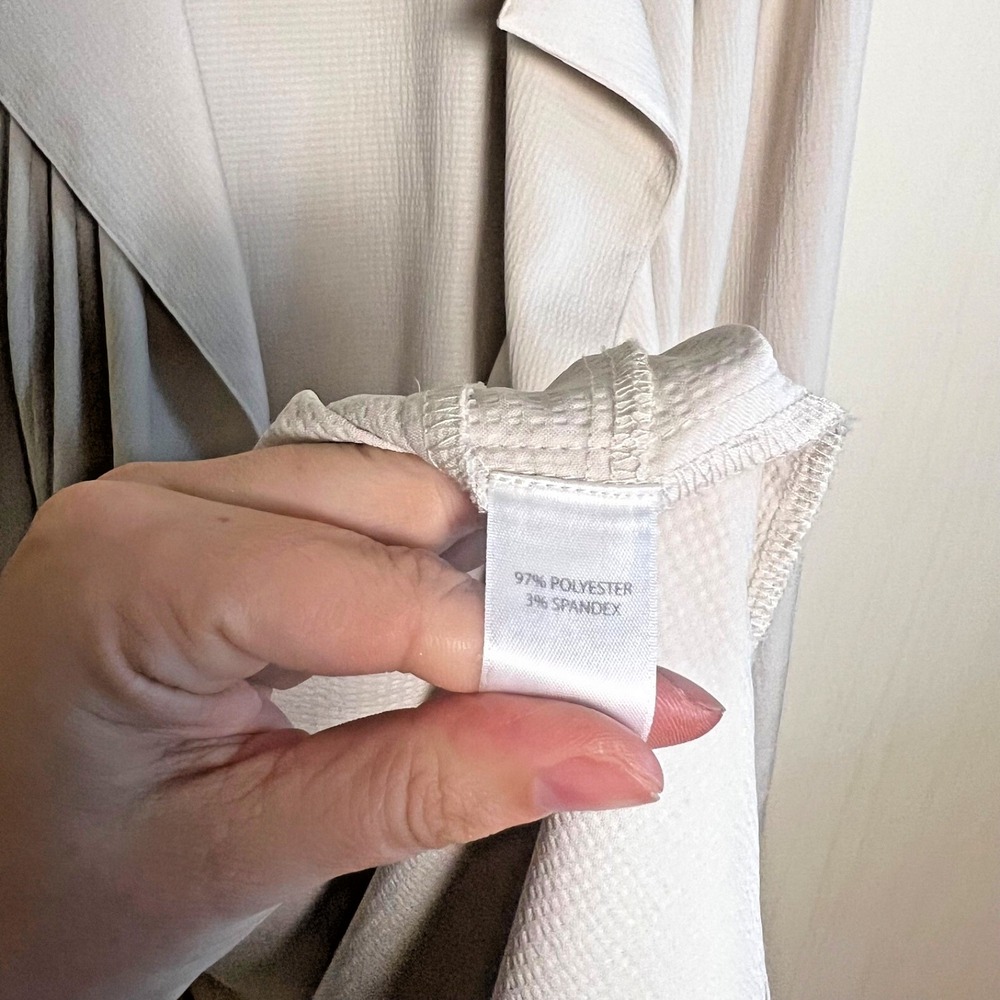 J. Jill Wearever Collection Drape-front Trench Jacket Size L Oatmeal Easy Care - Picture 6 of 9